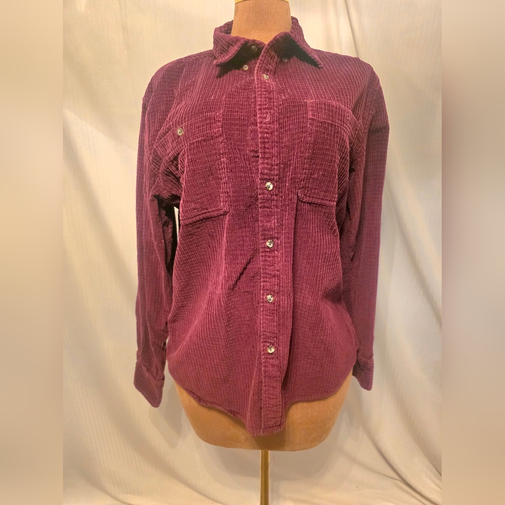 Wrangler Corduroy Burgandy/ Deep Red Button up Men's Size Large